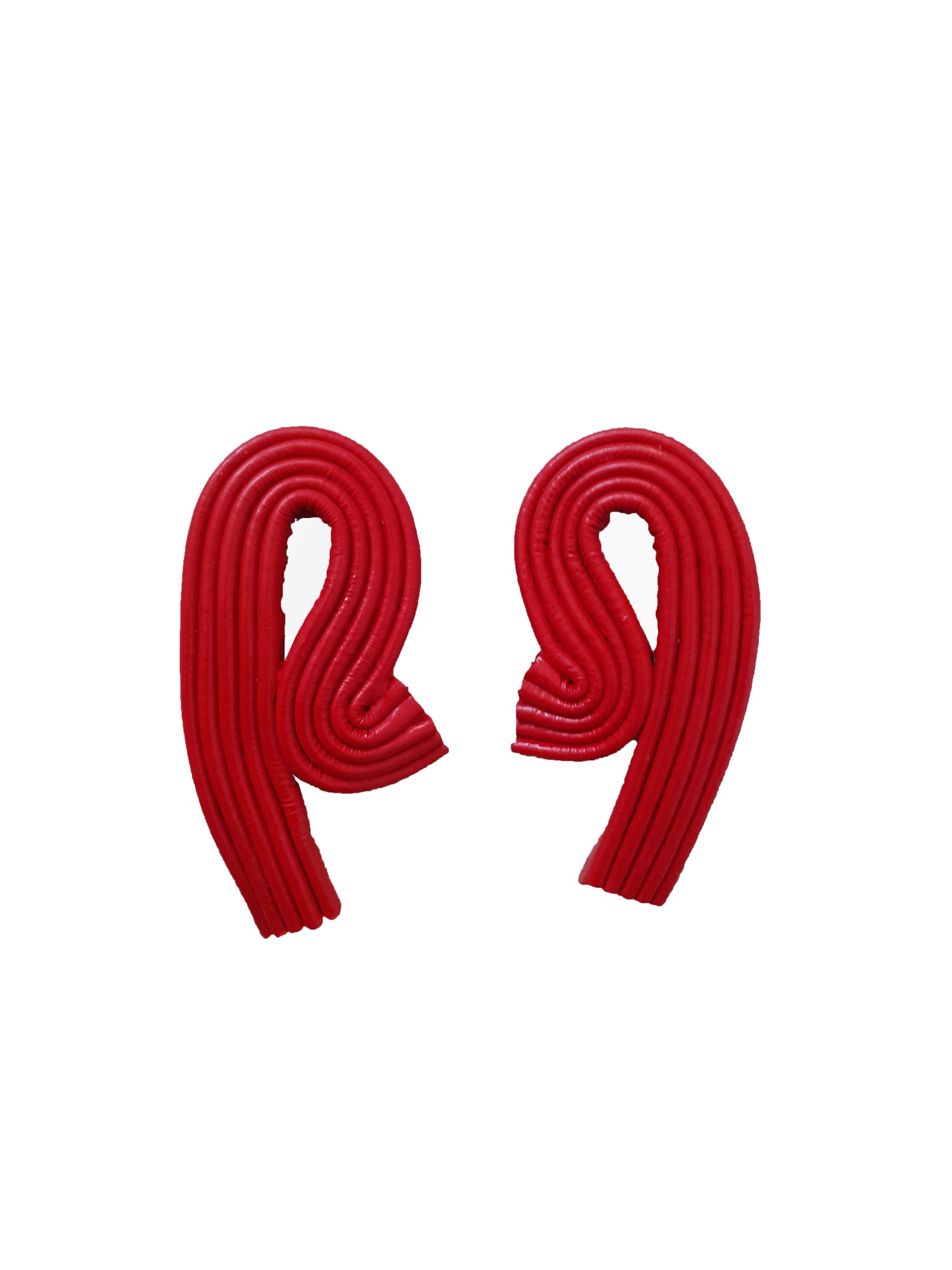 Flow earrings- red medium